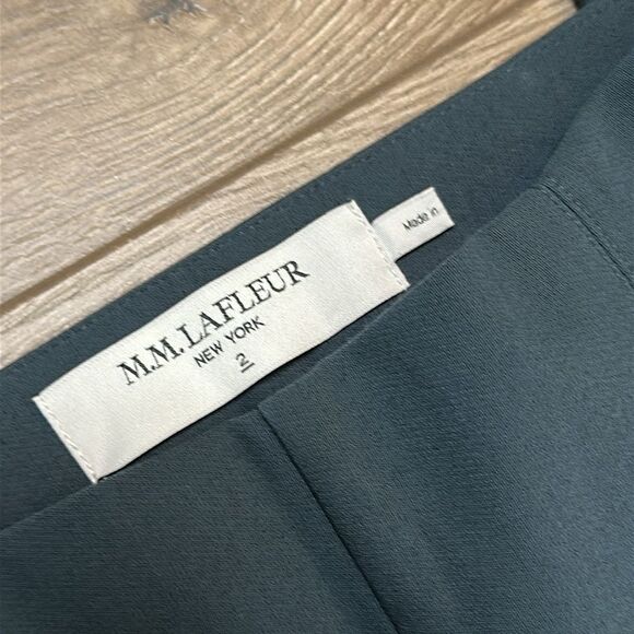 MM Lafluer The Foster Cigarette Lakeside Blue Powerstretch Ankle Pants Size 2 - Picture 12 of 13